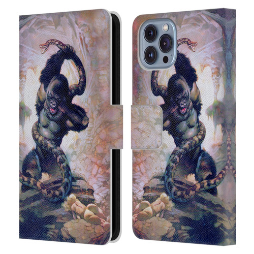 Frank Frazetta Fantasy Gorilla With Snake Leather Book Wallet Case Cover For Apple iPhone 14