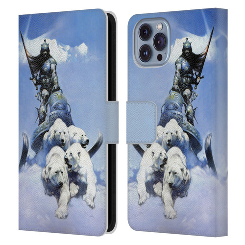 Frank Frazetta Fantasy Silver Warrior Leather Book Wallet Case Cover For Apple iPhone 14