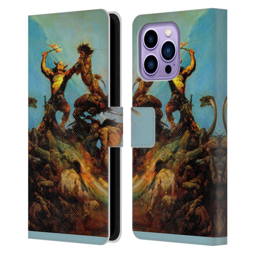 Frank Frazetta Fantasy Indomitable Leather Book Wallet Case Cover For Apple iPhone 14 Pro Max