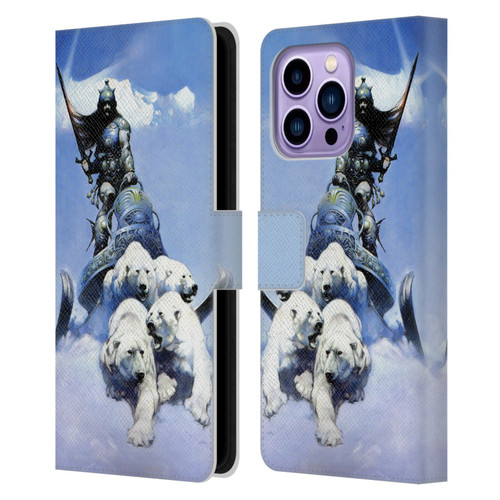 Frank Frazetta Fantasy Silver Warrior Leather Book Wallet Case Cover For Apple iPhone 14 Pro Max