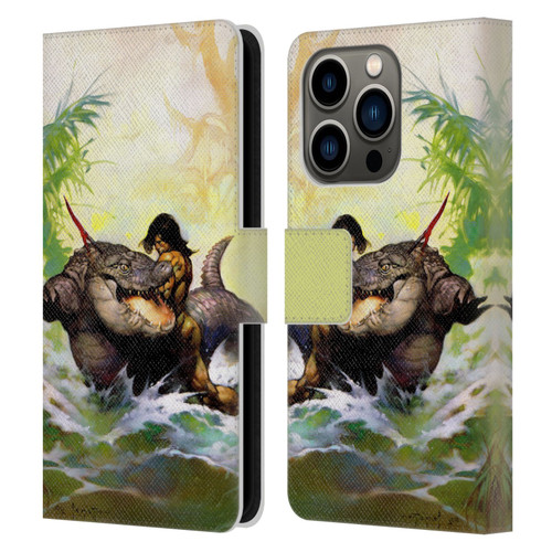 Frank Frazetta Fantasy Monster Out Of Time Leather Book Wallet Case Cover For Apple iPhone 14 Pro