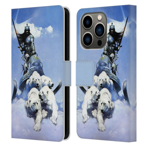 Frank Frazetta Fantasy Silver Warrior Leather Book Wallet Case Cover For Apple iPhone 14 Pro