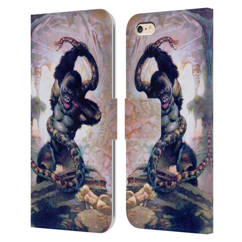 Frank Frazetta Fantasy Gorilla With Snake Leather Book Wallet Case Cover For Apple iPhone 6 Plus / iPhone 6s Plus