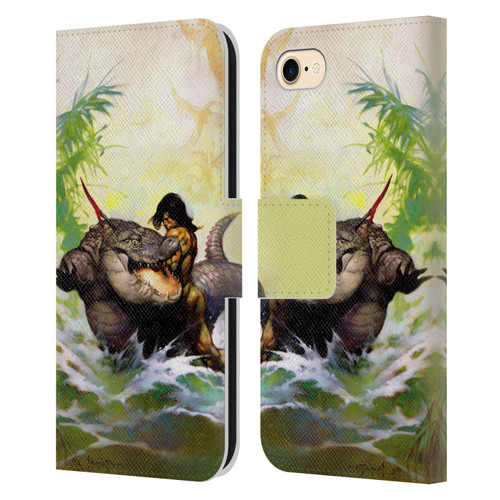 Frank Frazetta Fantasy Monster Out Of Time Leather Book Wallet Case Cover For Apple iPhone 7 / 8 / SE 2020 & 2022