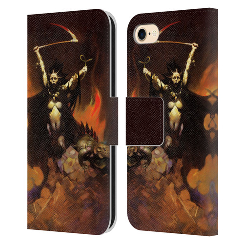 Frank Frazetta Fantasy Woman With A Scythe Leather Book Wallet Case Cover For Apple iPhone 7 / 8 / SE 2020 & 2022