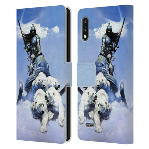 Frank Frazetta Fantasy Silver Warrior Leather Book Wallet Case Cover For LG K22