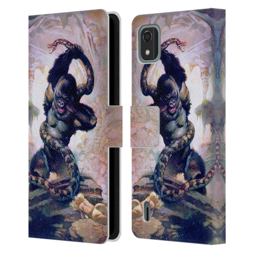 Frank Frazetta Fantasy Gorilla With Snake Leather Book Wallet Case Cover For Nokia C2 2nd Edition