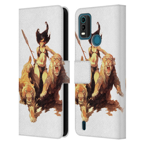 Frank Frazetta Fantasy The Huntress Leather Book Wallet Case Cover For Nokia G11 Plus