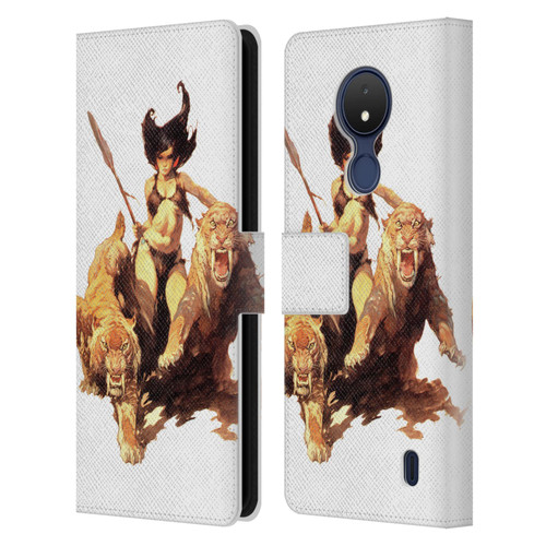 Frank Frazetta Fantasy The Huntress Leather Book Wallet Case Cover For Nokia C21