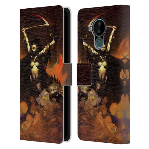 Frank Frazetta Fantasy Woman With A Scythe Leather Book Wallet Case Cover For Nokia C30