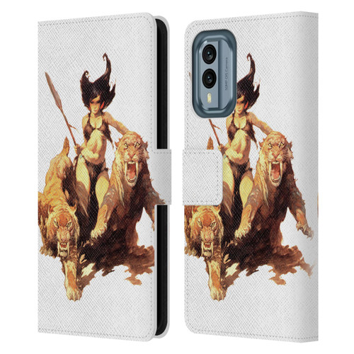 Frank Frazetta Fantasy The Huntress Leather Book Wallet Case Cover For Nokia X30