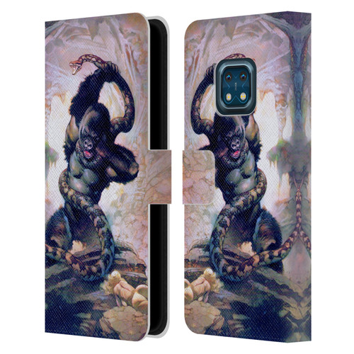 Frank Frazetta Fantasy Gorilla With Snake Leather Book Wallet Case Cover For Nokia XR20