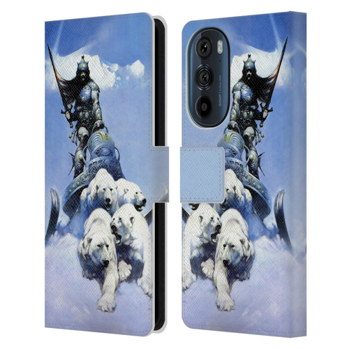 Frank Frazetta Fantasy Silver Warrior Leather Book Wallet Case Cover For Motorola Edge 30