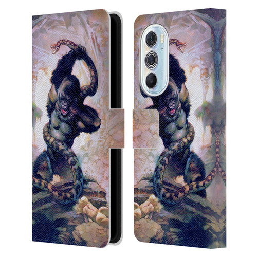 Frank Frazetta Fantasy Gorilla With Snake Leather Book Wallet Case Cover For Motorola Edge X30