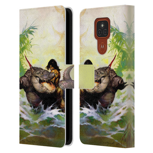 Frank Frazetta Fantasy Monster Out Of Time Leather Book Wallet Case Cover For Motorola Moto E7 Plus
