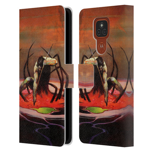 Frank Frazetta Fantasy The Spider King Leather Book Wallet Case Cover For Motorola Moto E7 Plus
