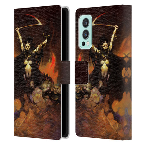 Frank Frazetta Fantasy Woman With A Scythe Leather Book Wallet Case Cover For OnePlus Nord 2 5G