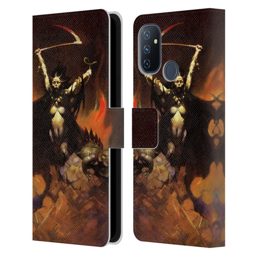 Frank Frazetta Fantasy Woman With A Scythe Leather Book Wallet Case Cover For OnePlus Nord N100