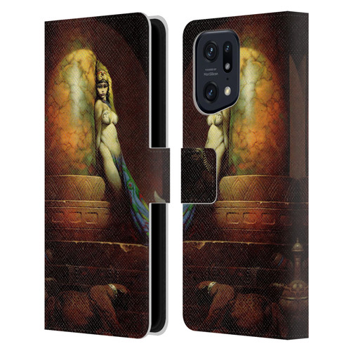 Frank Frazetta Fantasy Egyptian Queen Leather Book Wallet Case Cover For OPPO Find X5 Pro