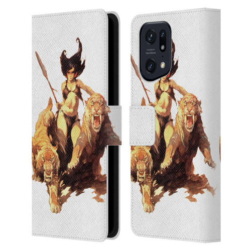 Frank Frazetta Fantasy The Huntress Leather Book Wallet Case Cover For OPPO Find X5 Pro