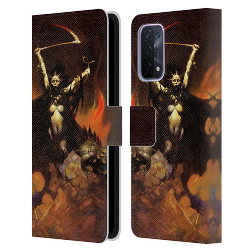 Frank Frazetta Fantasy Woman With A Scythe Leather Book Wallet Case Cover For OPPO A54 5G