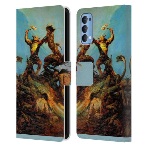 Frank Frazetta Fantasy Indomitable Leather Book Wallet Case Cover For OPPO Reno 4 5G