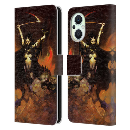 Frank Frazetta Fantasy Woman With A Scythe Leather Book Wallet Case Cover For OPPO Reno8 Lite
