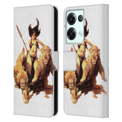 Frank Frazetta Fantasy The Huntress Leather Book Wallet Case Cover For OPPO Reno8 Pro