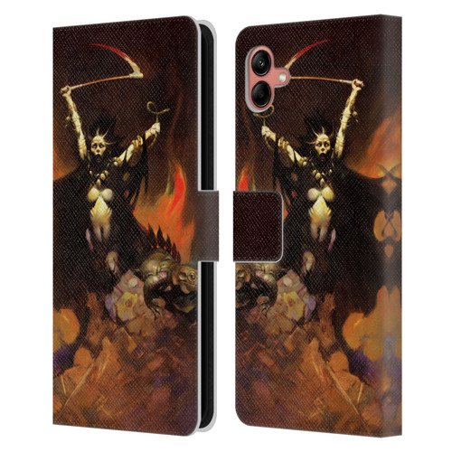 Frank Frazetta Fantasy Woman With A Scythe Leather Book Wallet Case Cover For Samsung Galaxy A04 (2022)