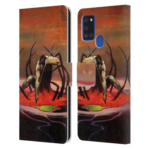 Frank Frazetta Fantasy The Spider King Leather Book Wallet Case Cover For Samsung Galaxy A21s (2020)