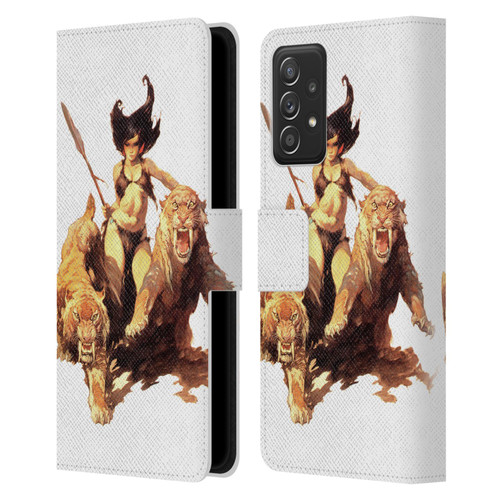 Frank Frazetta Fantasy The Huntress Leather Book Wallet Case Cover For Samsung Galaxy A53 5G (2022)
