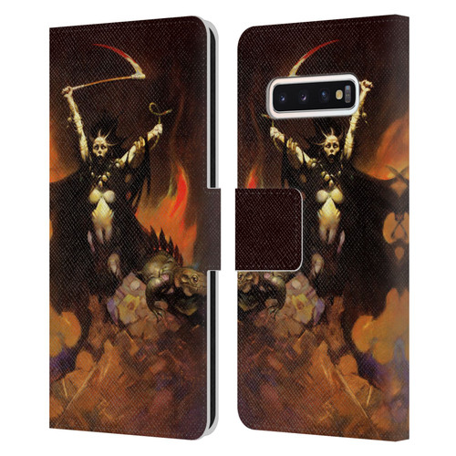 Frank Frazetta Fantasy Woman With A Scythe Leather Book Wallet Case Cover For Samsung Galaxy S10