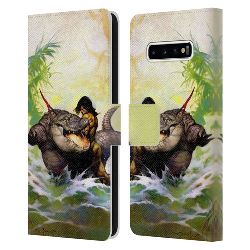 Frank Frazetta Fantasy Monster Out Of Time Leather Book Wallet Case Cover For Samsung Galaxy S10+ / S10 Plus