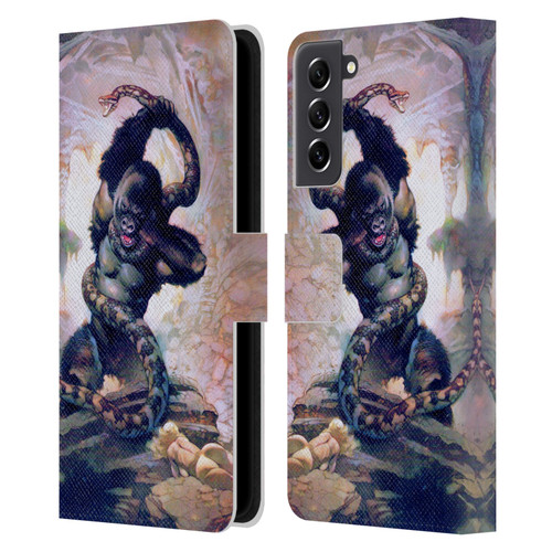 Frank Frazetta Fantasy Gorilla With Snake Leather Book Wallet Case Cover For Samsung Galaxy S21 FE 5G