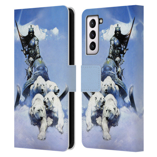 Frank Frazetta Fantasy Silver Warrior Leather Book Wallet Case Cover For Samsung Galaxy S21 5G