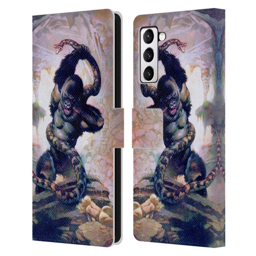 Frank Frazetta Fantasy Gorilla With Snake Leather Book Wallet Case Cover For Samsung Galaxy S21+ 5G