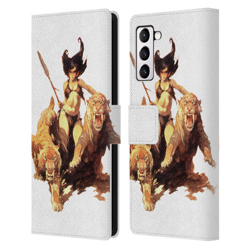 Frank Frazetta Fantasy The Huntress Leather Book Wallet Case Cover For Samsung Galaxy S21+ 5G