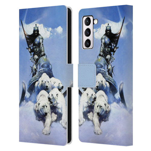 Frank Frazetta Fantasy Silver Warrior Leather Book Wallet Case Cover For Samsung Galaxy S21+ 5G