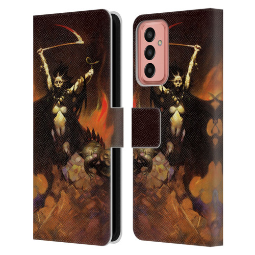 Frank Frazetta Fantasy Woman With A Scythe Leather Book Wallet Case Cover For Samsung Galaxy M13 (2022)
