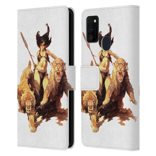 Frank Frazetta Fantasy The Huntress Leather Book Wallet Case Cover For Samsung Galaxy M30s (2019)/M21 (2020)