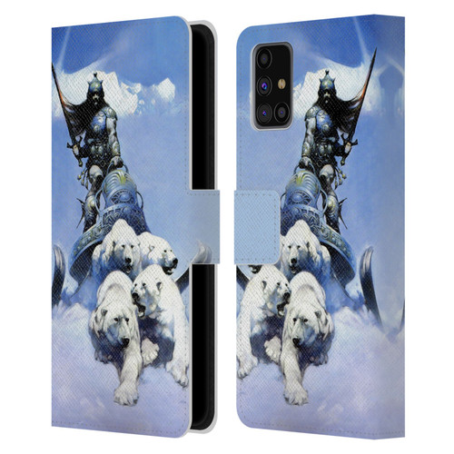 Frank Frazetta Fantasy Silver Warrior Leather Book Wallet Case Cover For Samsung Galaxy M31s (2020)