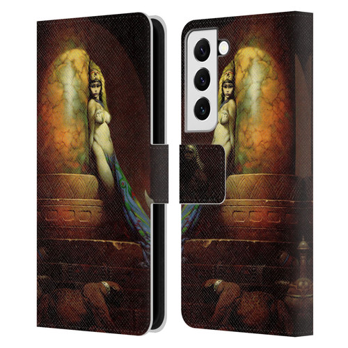 Frank Frazetta Fantasy Egyptian Queen Leather Book Wallet Case Cover For Samsung Galaxy S22 5G