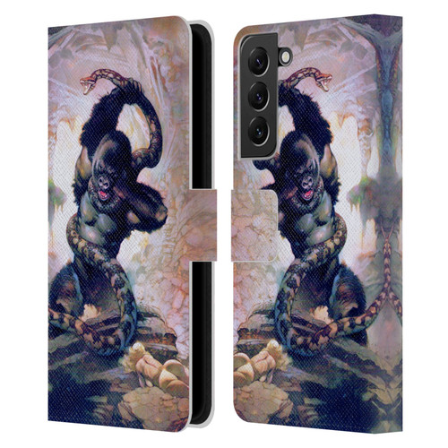 Frank Frazetta Fantasy Gorilla With Snake Leather Book Wallet Case Cover For Samsung Galaxy S22+ 5G