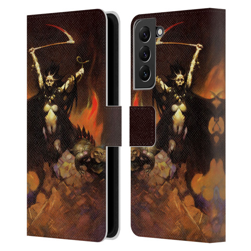 Frank Frazetta Fantasy Woman With A Scythe Leather Book Wallet Case Cover For Samsung Galaxy S22+ 5G