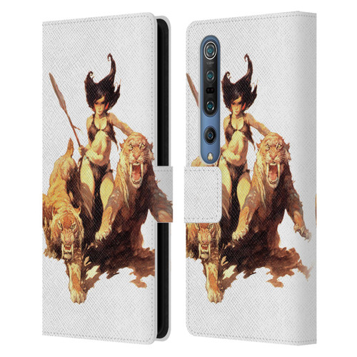 Frank Frazetta Fantasy The Huntress Leather Book Wallet Case Cover For Xiaomi Mi 10 5G / Mi 10 Pro 5G