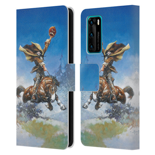 Frank Frazetta Medieval Fantasy Headless Horseman Leather Book Wallet Case Cover For Huawei P40 5G