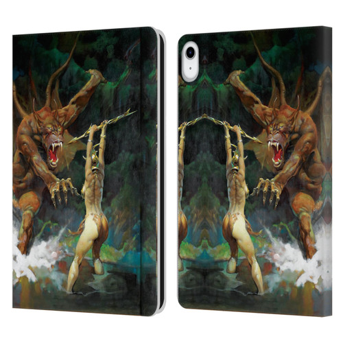 Frank Frazetta Medieval Fantasy Girl and the Beast Leather Book Wallet Case Cover For Apple iPad 10.9 (2022)