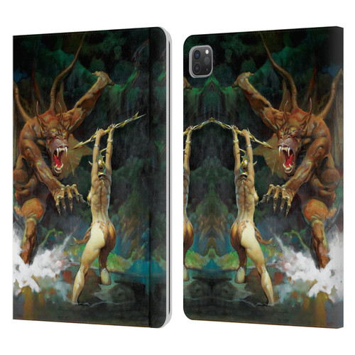 Frank Frazetta Medieval Fantasy Girl and the Beast Leather Book Wallet Case Cover For Apple iPad Pro 11 2020 / 2021 / 2022