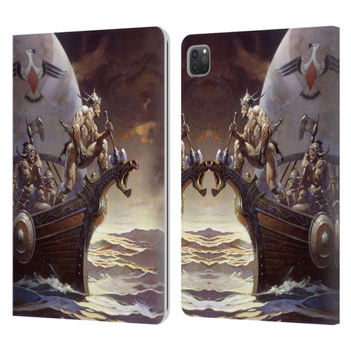 Frank Frazetta Medieval Fantasy Kane on Golden Sea Leather Book Wallet Case Cover For Apple iPad Pro 11 2020 / 2021 / 2022