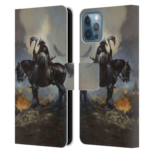 Frank Frazetta Medieval Fantasy Death Dealer Leather Book Wallet Case Cover For Apple iPhone 12 / iPhone 12 Pro